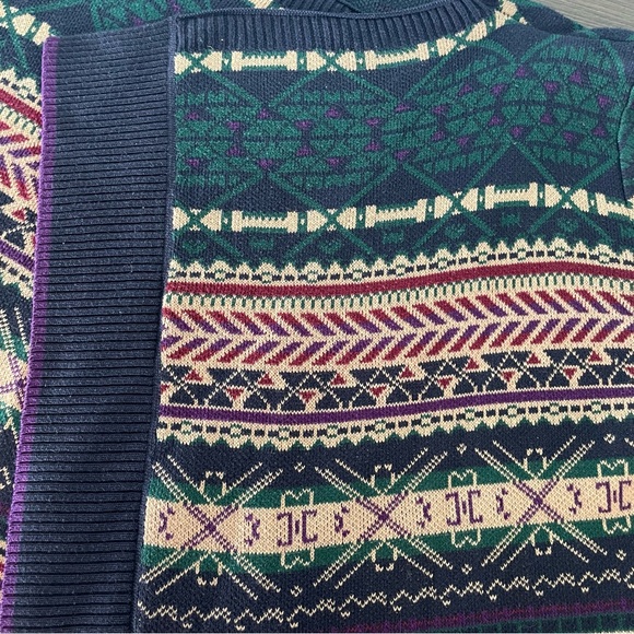 Vintage Geometric Pattern Open Front Cardigan - Picture 5 of 12